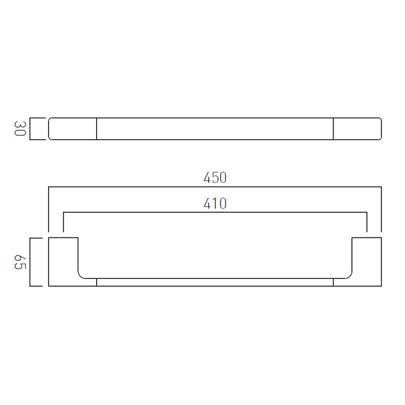 Vado Shama wieszak na ręcznik reling 45 cm miedź brąz szczotkowany IND-SHA184-45-BRZ