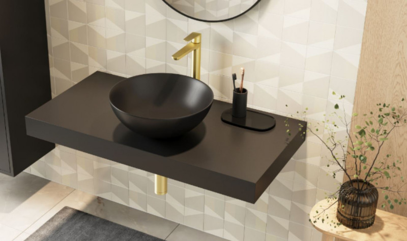 Excellent Luqa umywalka nablatowa okrągła 40x40 czarny mat CEAC.6401.400.BLM