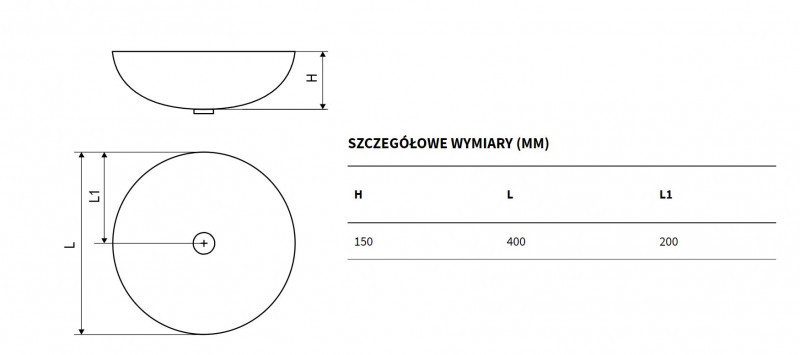 Excellent Luqa umywalka nablatowa okrągła 40x40 grafit mat CEAC.6401.400.GRM