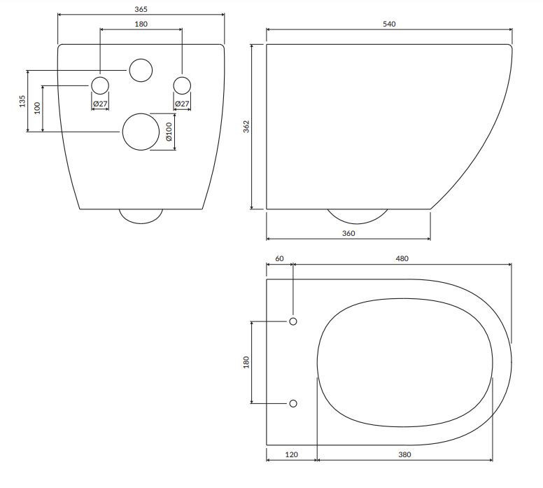 Omnires Ottawa Comfort muszla wisząca bezkołnierzowa 54 cm + deska wolnoopadająca biały mat OTTAWACMWBM