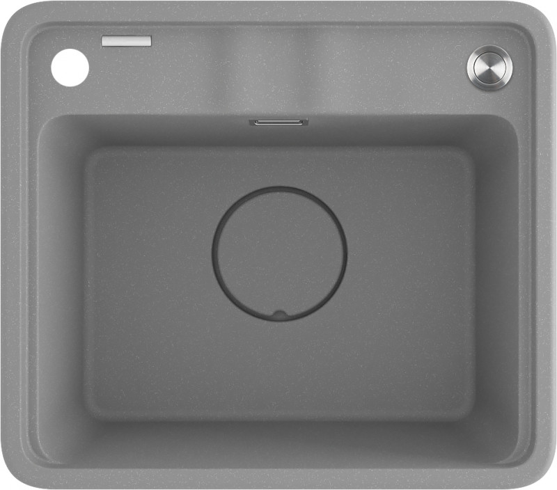 Deante Momi zlewozmywak granitowy 1 komora wpuszczana lub podwieszana szary metalik ZKMS103