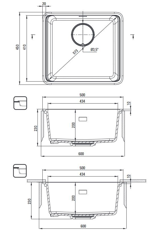 Deante Momi zlewozmywak granitowy 1 komora wpuszczana lub podwieszana biały alabaster ZKMA10A