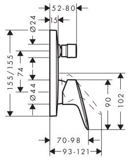 Hansgrohe Logis bateria wannowo-prysznicowa podtynkowa czarny mat 71405670