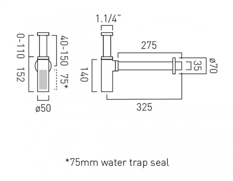 Vado syfon umywalkowy ozdobny nikiel szczotkowany IND-461/RO-BRN
