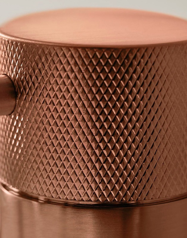 Vado Knurled Accents termostatyczna bateria podtynkowa 2-drożna miedź brąz szczotkowany IND-T148/2-H-BRZK