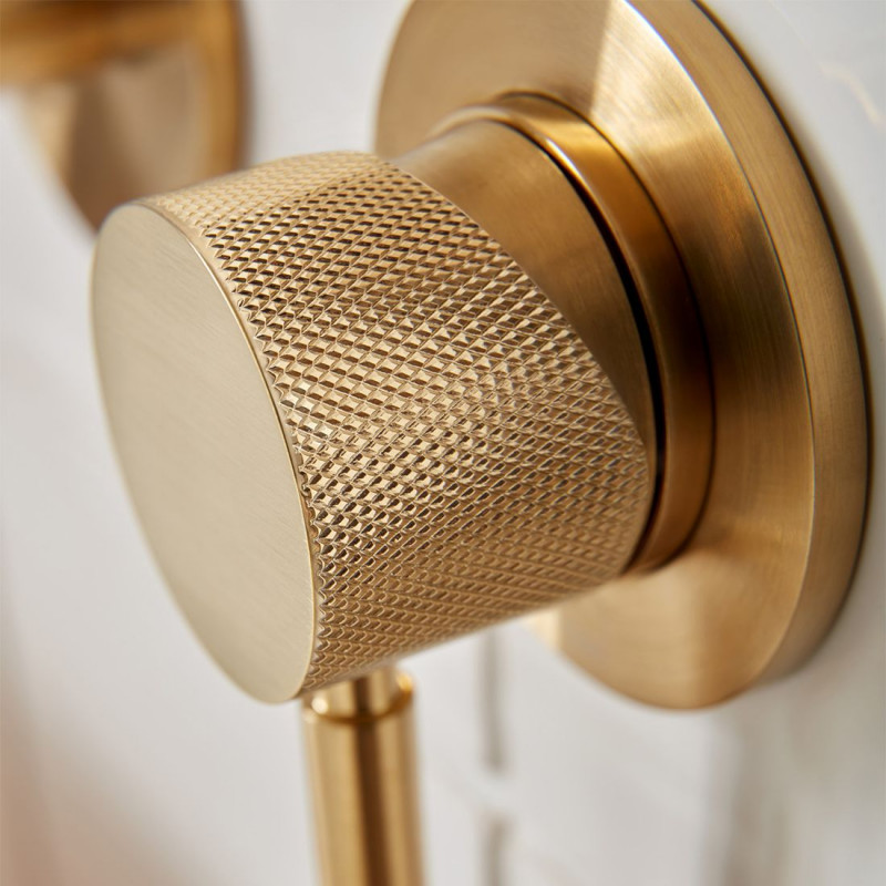 Vado Knurled Accents bateria wannowa dwuotworowa złoty szczotkowany IND-ORI237-BRGK