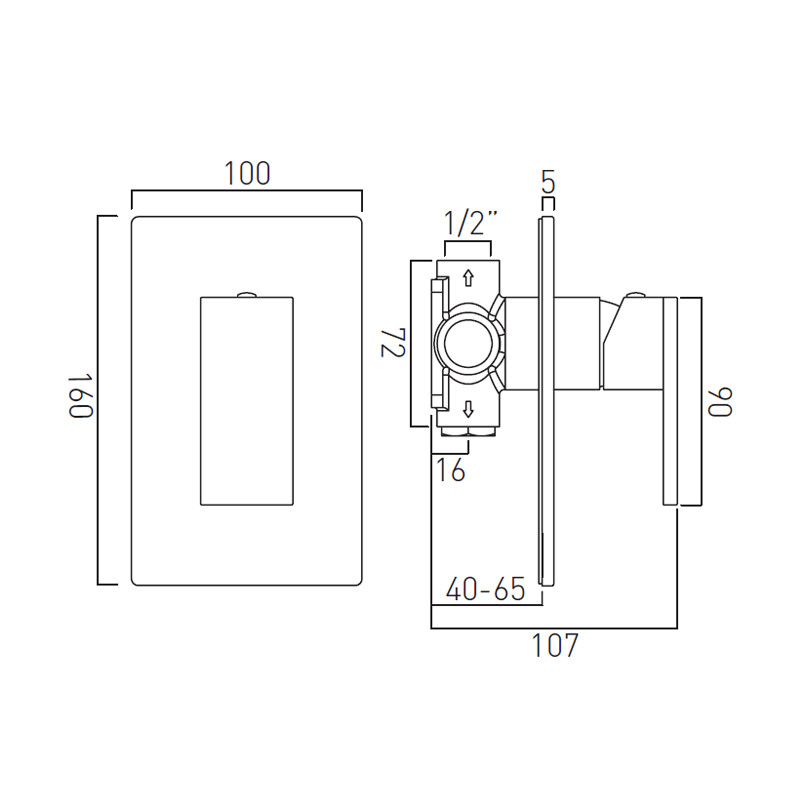 Vado Notion bateria prysznicowa podtynkowa miedź brąz szczotkowany IND-NOT145A-BRZ