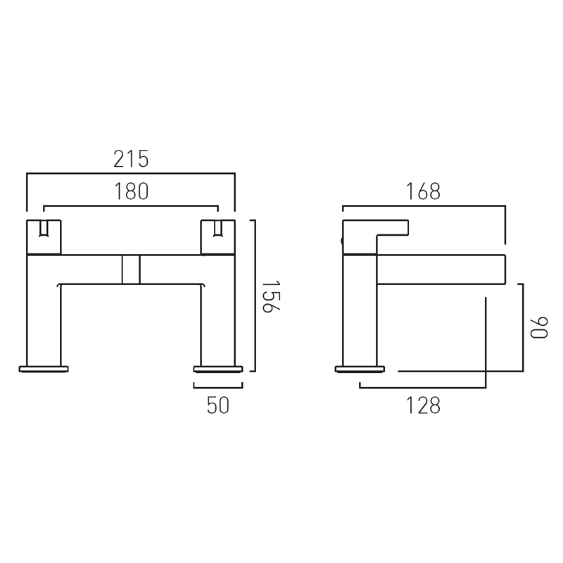 Vado Edit bateria wannowa dwuotworowa czarny szczotkowany IND-EDI137-BLK