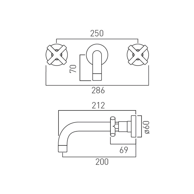 Vado Elements Water bateria umywalkowa podtynkowa miedź brąz szczotkowany IND-ELW109FLA-BRZ