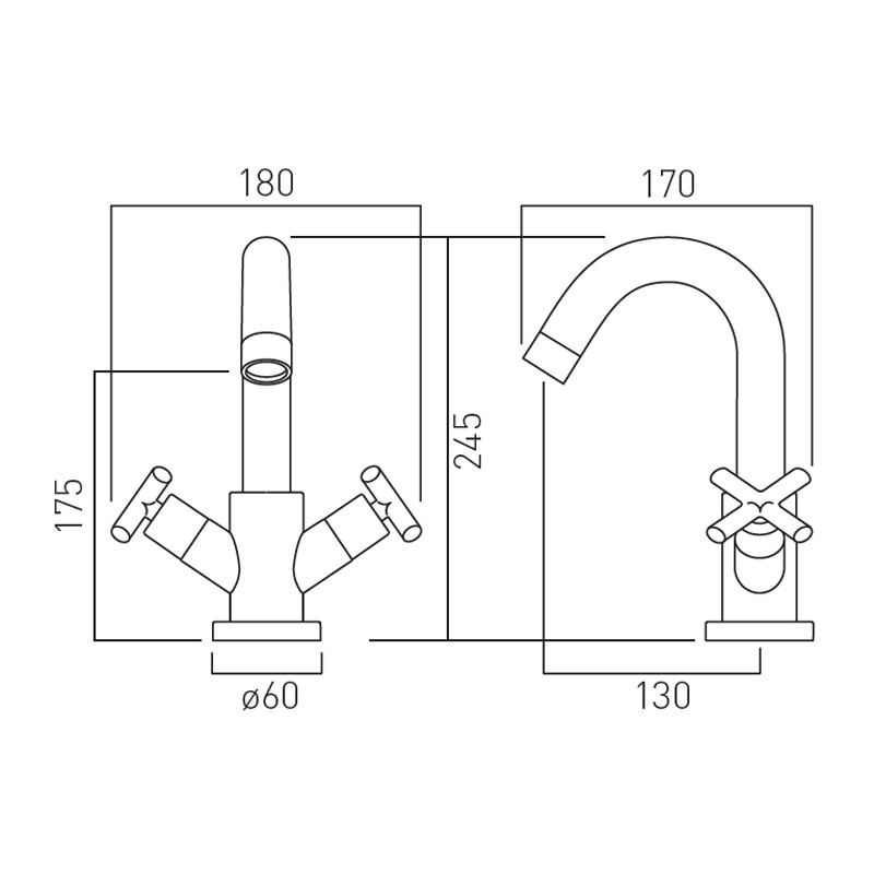 Vado Elements Water bateria umywalkowa bez korka miedź brąz szczotkowany IND-ELW100F/SB-BRZ