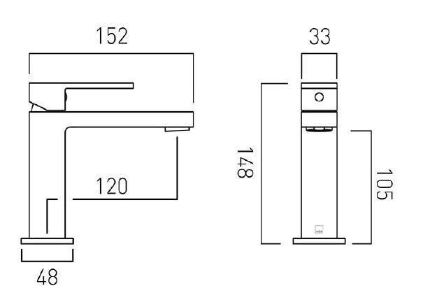 Vado Notion bateria umywalkowa bez korka miedź brąz szczotkowany IND-NOT200/SB-BRZ