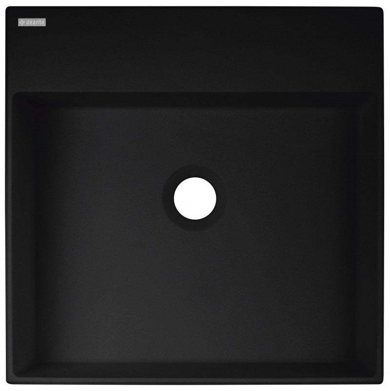Deante Correo umywalka granitowa stawiana na blat 40x40 cm czarny nero CQRNU4S