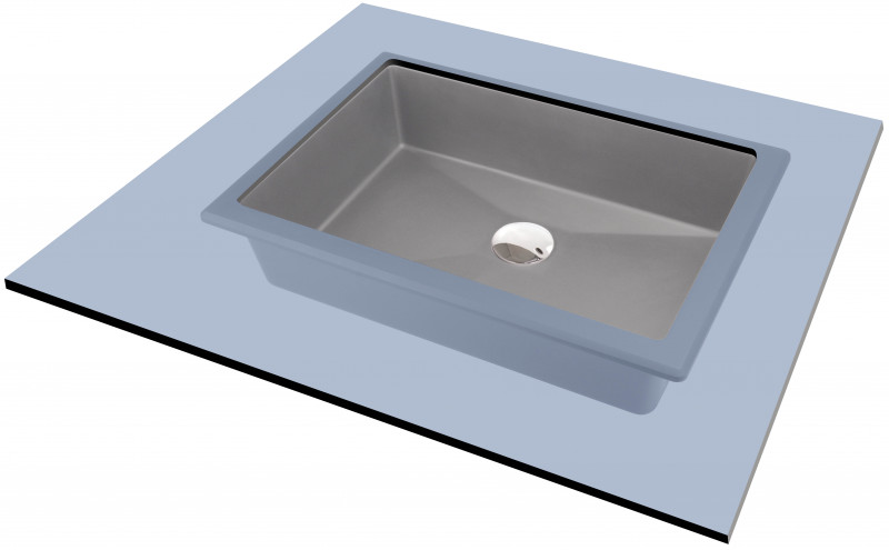 Deante Correo umywalka granitowa wpuszczana w blat lub podblatowa na blat 50x35 cm szary metalik CQRSU5U