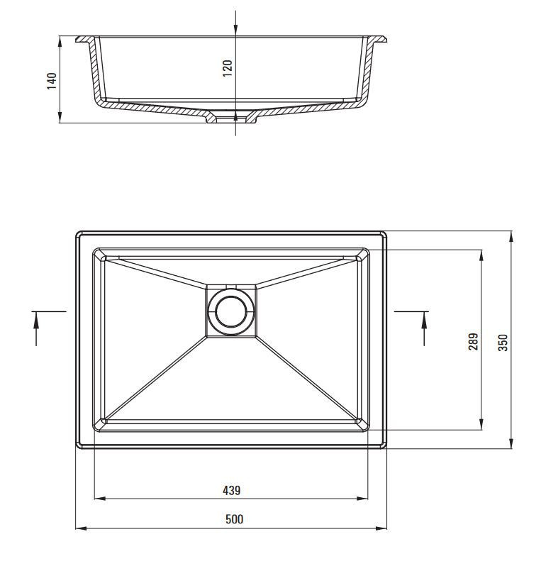 Deante Correo umywalka granitowa wpuszczana w blat lub podblatowa na blat 50x35 cm szary metalik CQRSU5U
