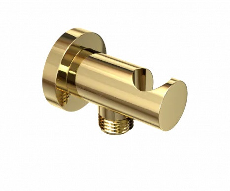 Excellent przyłącze kątowe okrągłe z uchwytem złote AREX.1032GL