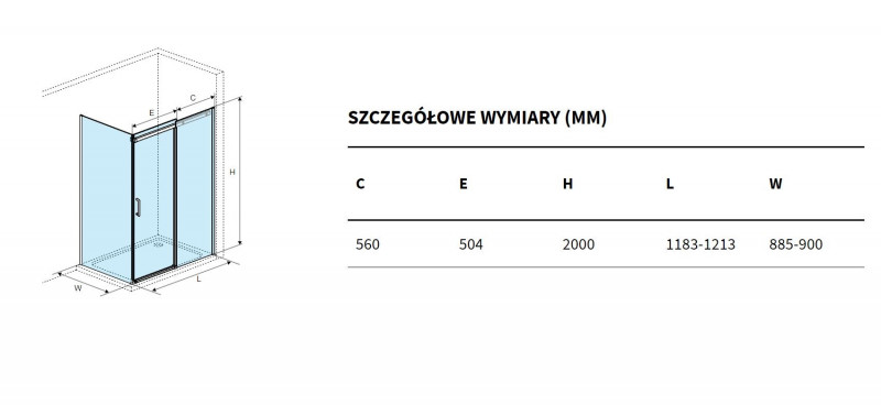 Excellent Rols kabina prostokątna 120x90 cm drzwi przesuwne L/P złoty przeźroczyste Clean Control