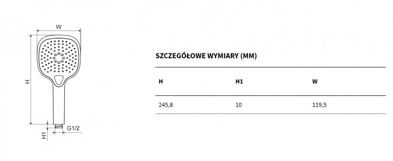 Excellent słuchawka prysznicowa 3-funkcyjna biały mat AREX.SH.100WH