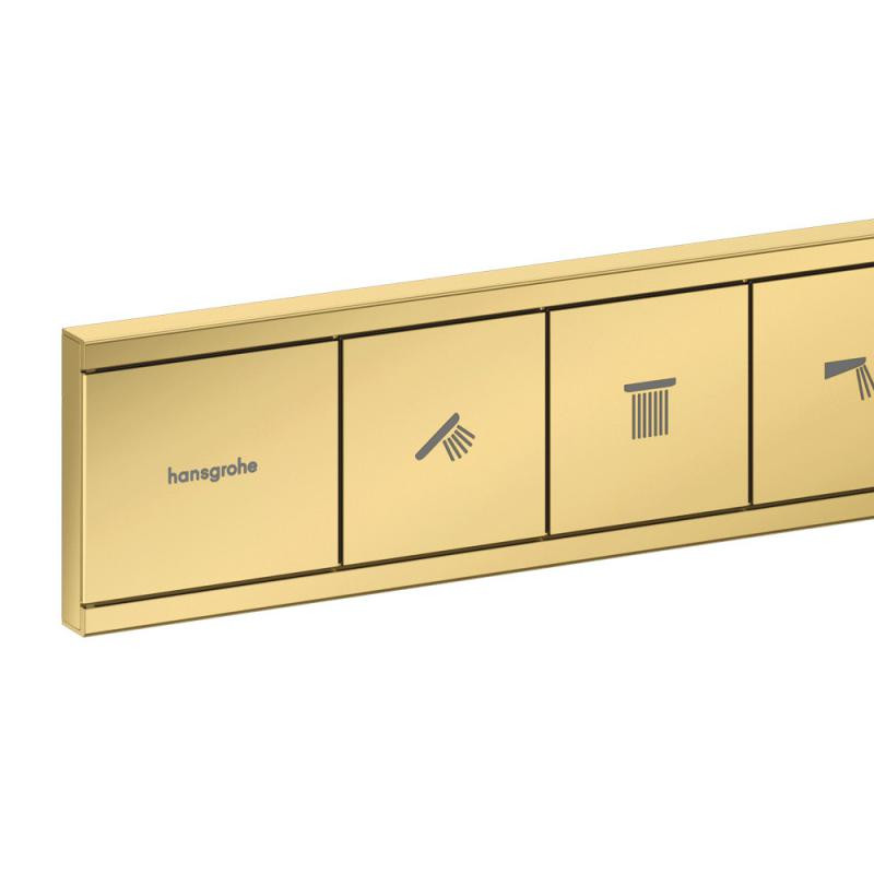 Hansgrohe FinishPlus RainSelect Bateria termostatyczna do montażu podtynkowego do 3 odbiorników złoty optyczny polerowany 15381990