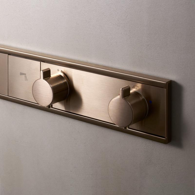 Hansgrohe FinishPlus RainSelect Bateria termostatyczna do montażu podtynkowego do 3 odbiorników brąz szczotkowany 15381140