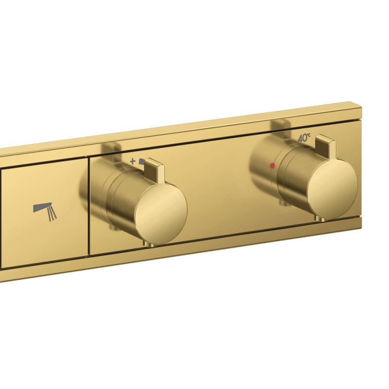 Hansgrohe FinishPlus RainSelect Bateria termostatyczna do montażu podtynkowego do 3 odbiorników złoty optyczny polerowany 15381990