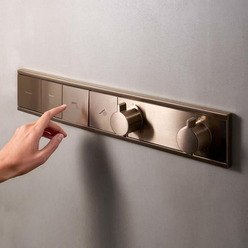Hansgrohe FinishPlus RainSelect Bateria termostatyczna do montażu podtynkowego do 3 odbiorników brąz szczotkowany 15381140