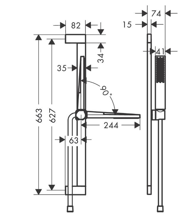 Hansgrohe Pulsify E zestaw prysznicowy 100 1jet z drążkiem 65 cm EcoSmart czarny matowy 24370670