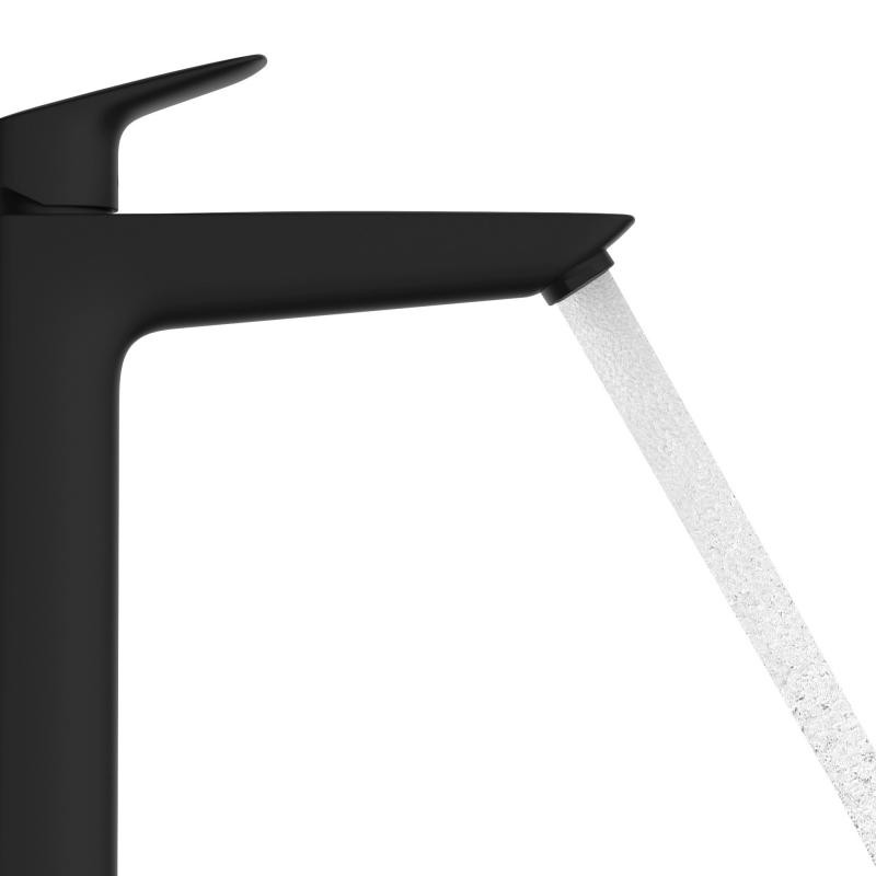 Hansgrohe Logis 190 bateria umywalkowa z korkiem automatycznym czarny mat 71090670