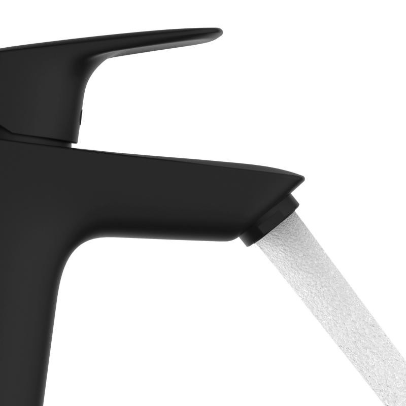 Hansgrohe Logis 70 bateria umywalkowa z korkiem automatycznym czarny mat 71070670