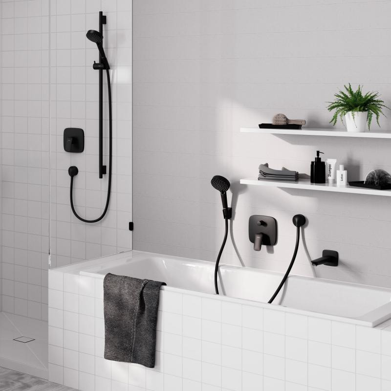 Hansgrohe Logis bateria wannowo-prysznicowa podtynkowa czarny mat 71405670