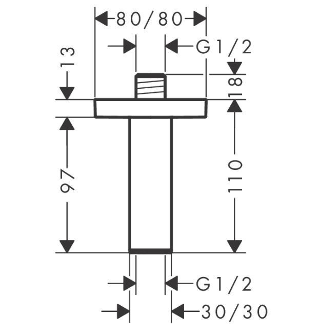 Hansgrohe Pulsify E 10 ramię sufitowe biały mat 24338700