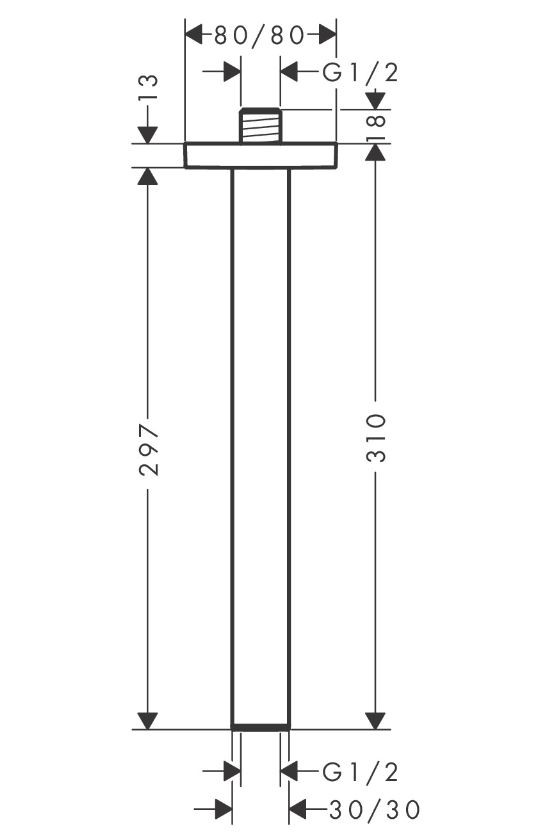 Hansgrohe Pulsify E 30 ramię sufitowe chrom 24339000