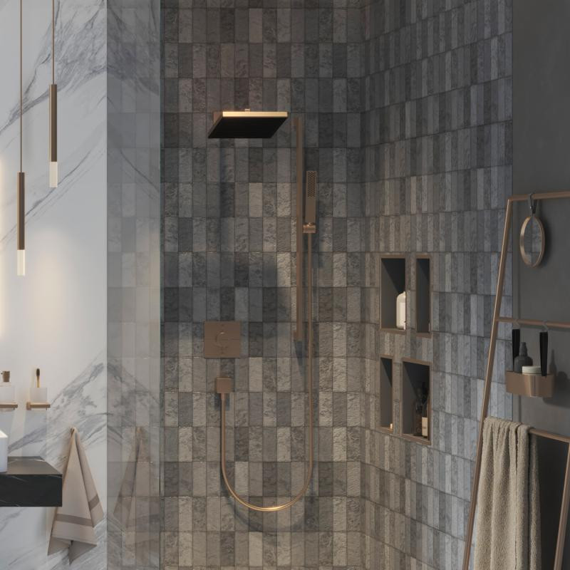 Hansgrohe Pulsify E deszczownica głowica prysznicowa 260 1jet brąz szczotkowany 24330140