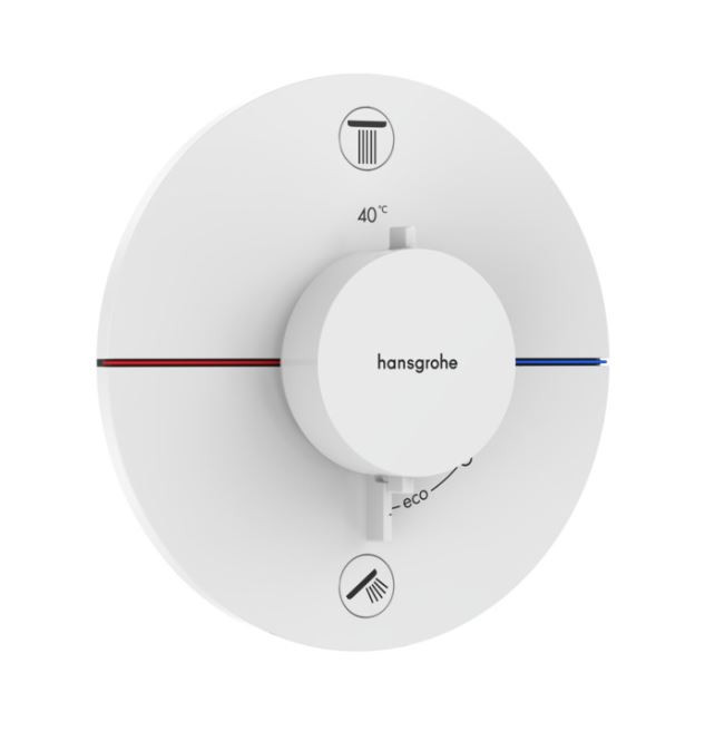 Hansgrohe ShowerSelect Comfort S Bateria podtynkowa termostatyczna do 2 odbiorników biały mat 15554700