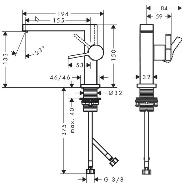 Hansgrohe Tecturis E bateria umywalkowa 110 Fine CoolStart EcoSmart z korkem klik-klak push-open chrom 73020000