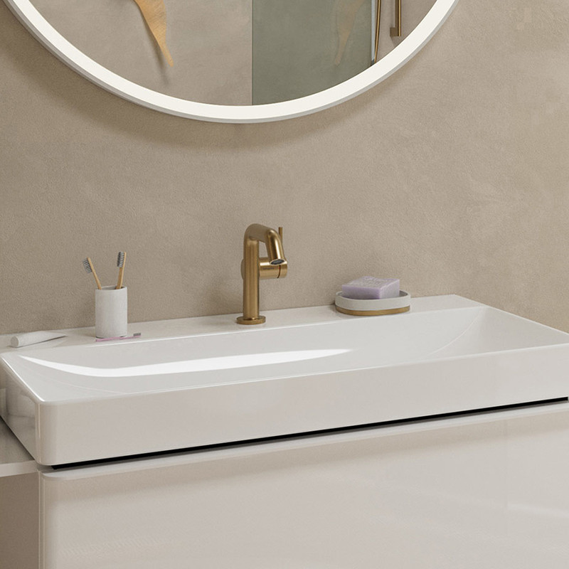 Hansgrohe Tecturis S bateria umywalkowa 110 Fine CoolStart Ecosmart z korkiem klik-klak Push-Open brąz szczotkowany 73320140