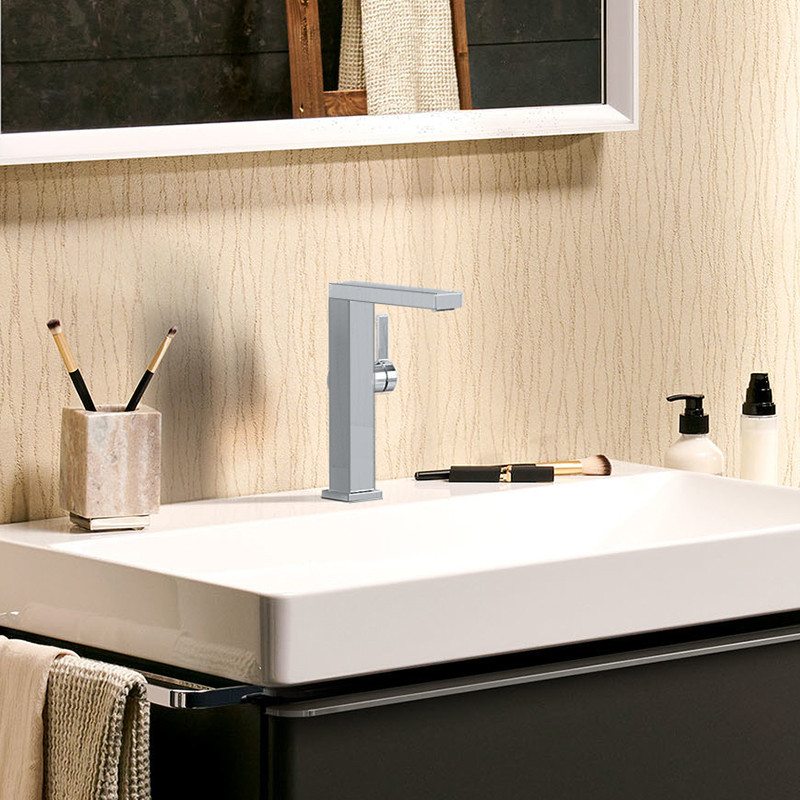 Hansgrohe Tecturis E bateria umywalkowa 210 Fine z obrotową wylewką CoolStart Ecosmart z korkiem klik-klak push-open chrom 73060000