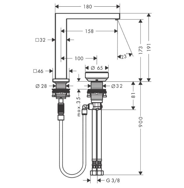 Hansgrohe Tecturis E Select bateria umywalkowa 2-otworowa 150 CoolStart Ecosmart chrom 73053000