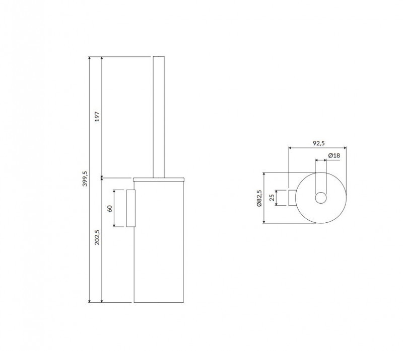 Omnires Modern Project szczotka toaletowa wisząca złoty MP60621GL