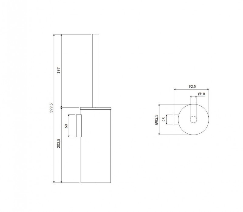 Omnires Modern Project szczotka toaletowa wisząca chrom MP60621CR