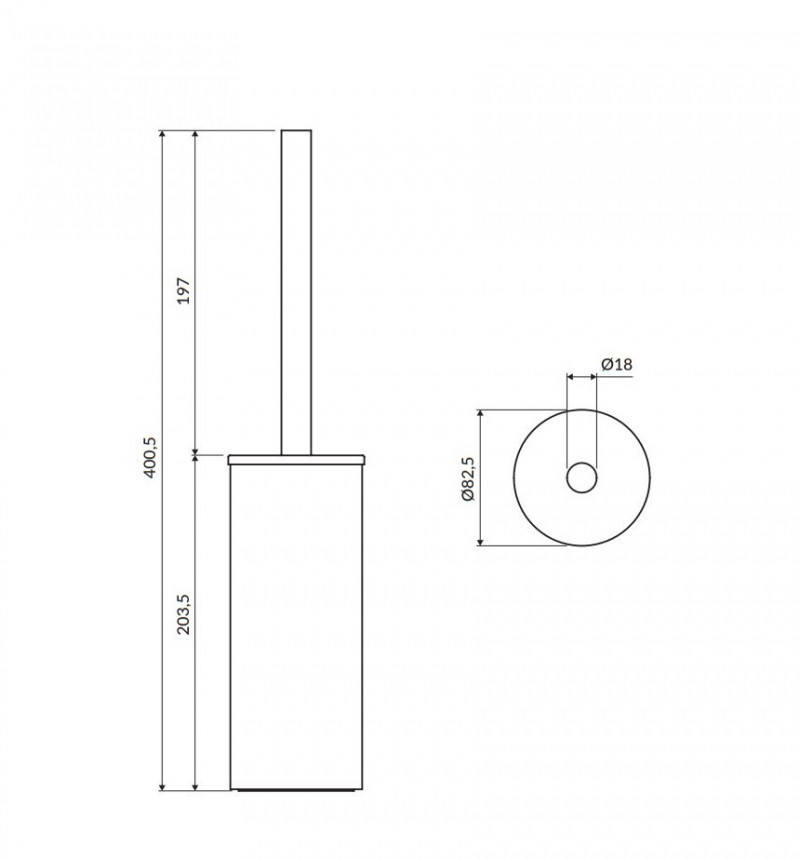 Omnires Modern Project szczotka toaletowa stojąca czarny mat MP60622BL