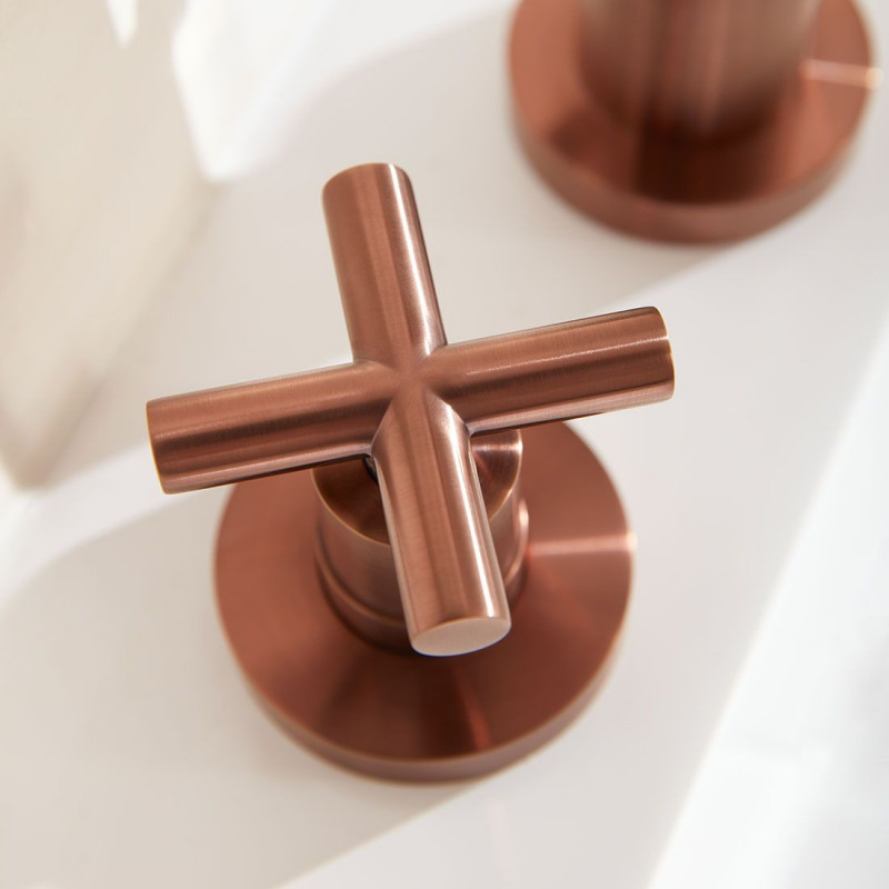 Vado Elements Water bateria wannowa trzyotworowa miedź brąz szczotkowany IND-ELW135/NH-BRZ