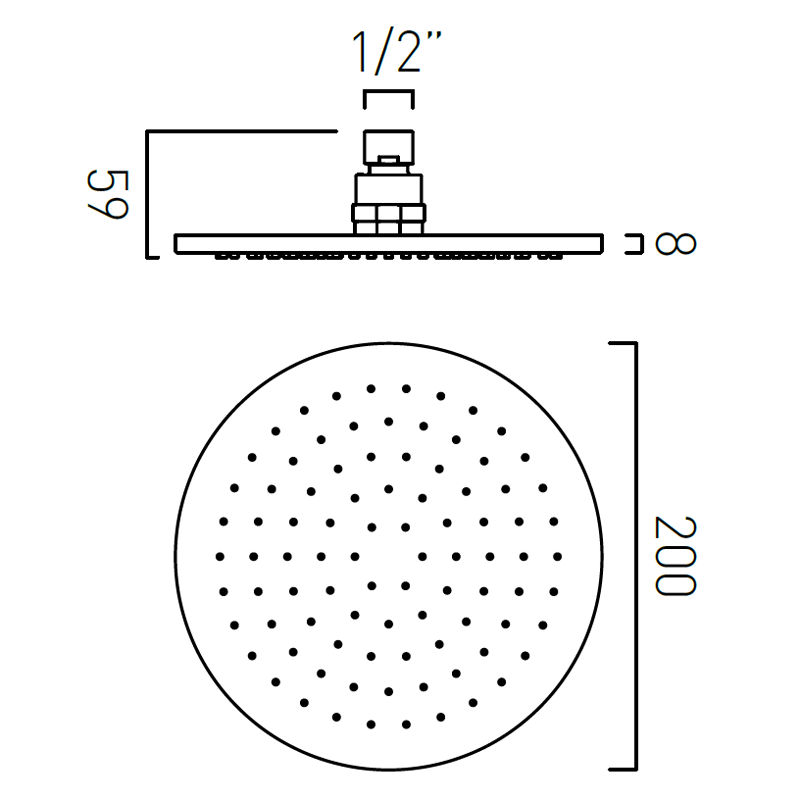 Vado Individual deszczownica głowica prysznicowa 20x20 okrągła nikiel szczotkowany IND-RO/20-BRN