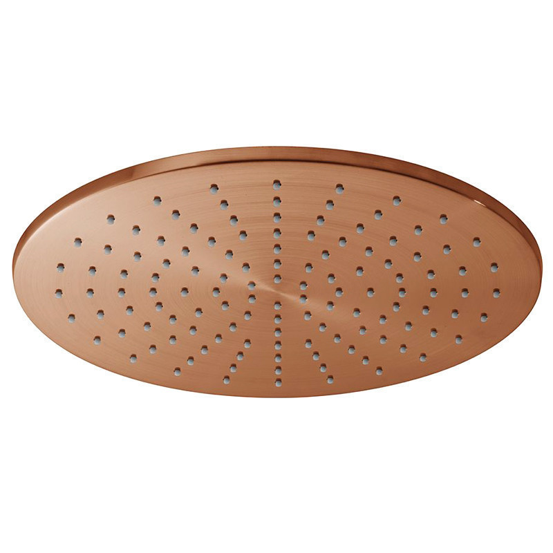 Vado Knurled kompletny termostatyczny zestaw prysznicowy podtynkowy z deszczownicą 30x30 i drążkiem miedź brąz szczotkowany IND-SS-TAB6-BRZK