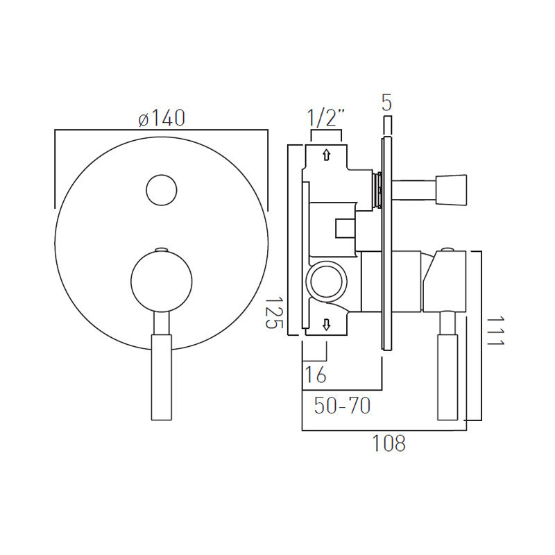 Vado Origins kompletny zestaw prysznicowy podtynkowy z deszczownicą 30x30 i zestawem punktowym miedź brąz szczotkowany IND-SS-ORI1-BRZ