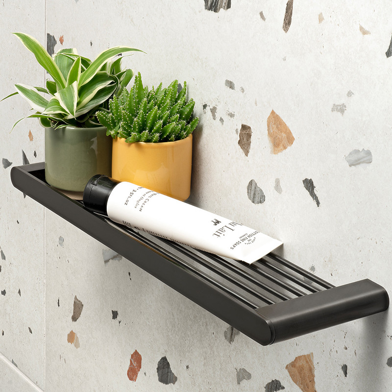 Vado Photon półka prysznicowa 38 cm czarny szczotkowany IND-PHO185A-BLK