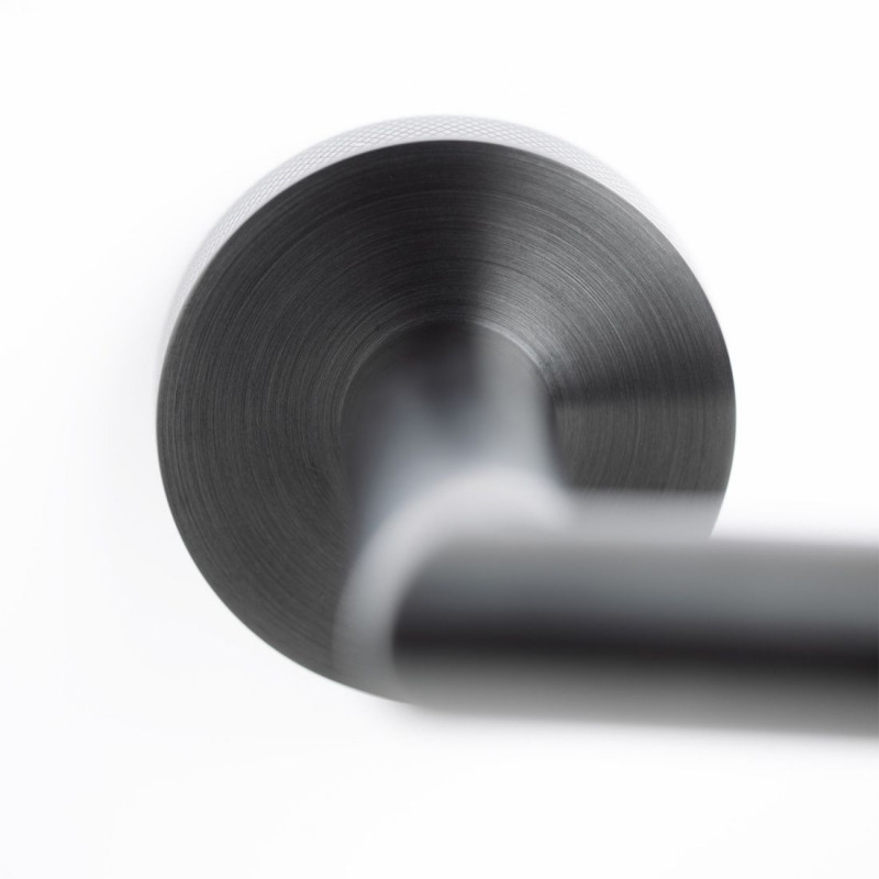 Vado Spa Knurled uchwyt na papier toaletowy czarny szczotkowany IND-SPA180-BLKK