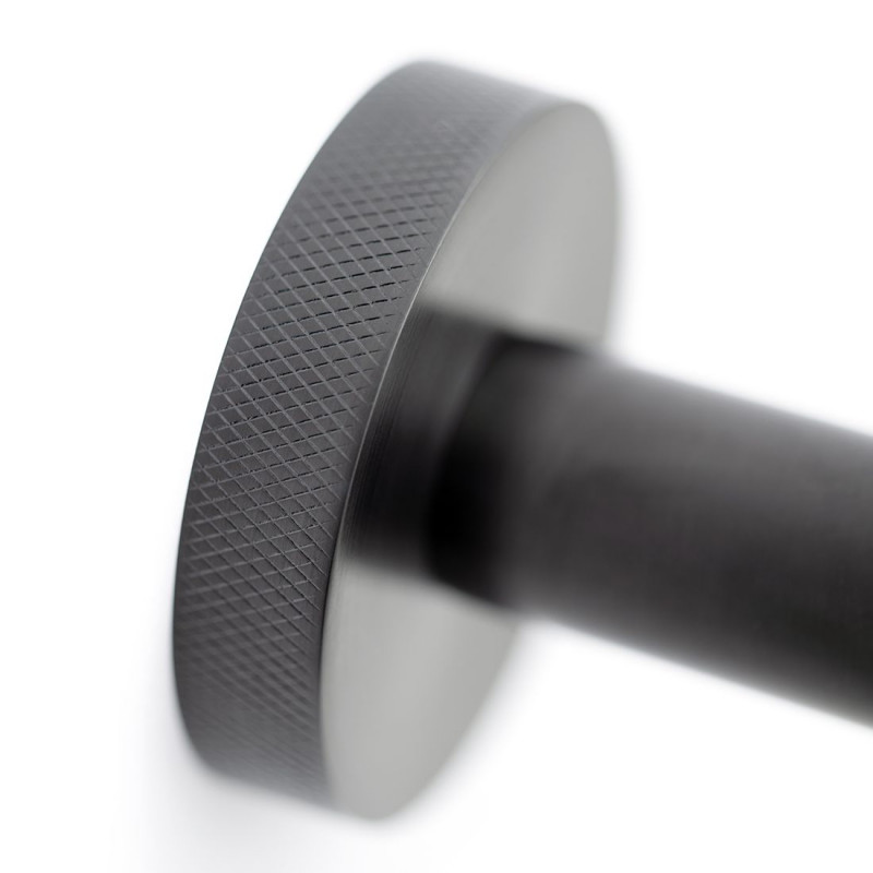 Vado Spa Knurled uchwyt na papier toaletowy czarny szczotkowany IND-SPA180-BLKK