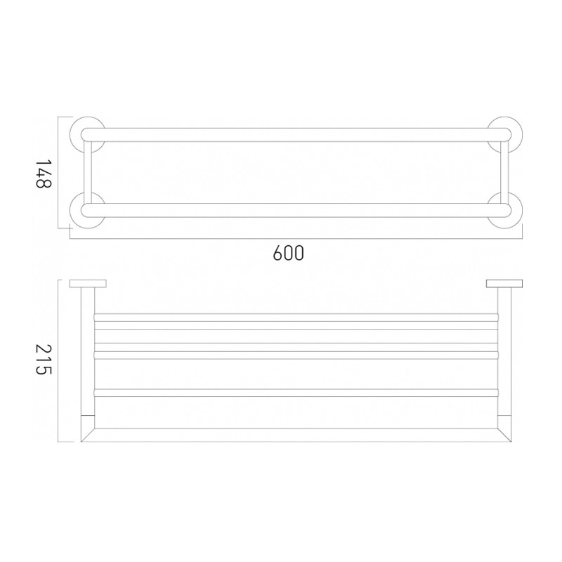 Vado Spa półka na ręczniki z relingiem miedź brąz szczotkowany IND-SPA185B-BRZ