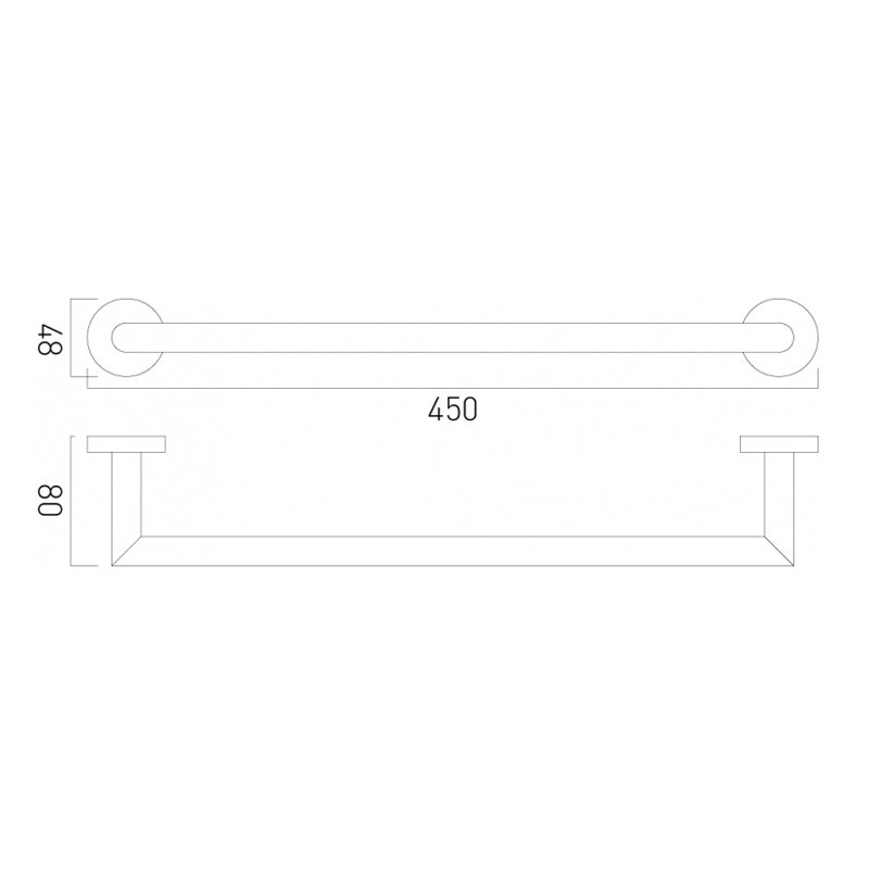 Vado Spa Knurled wieszak na ręcznik reling 45 cm złoty szczotkowany IND-SPA184-45-BRGK