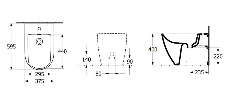 Villeroy&Boch Subway 3.0 bidet stojący 60 cm biały weiss alpin CeramicPlus 447100R1